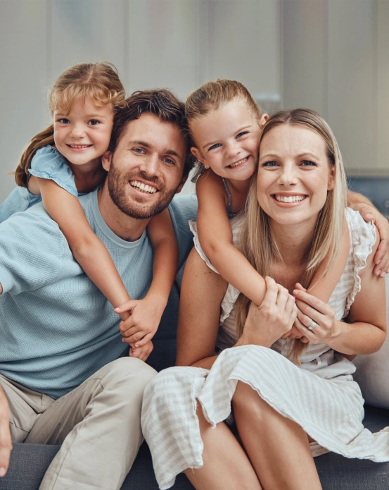 Smiling family celebrating healthy smiles with comprehensive family dental care at South Arlington Smiles in Arlington, TX.
